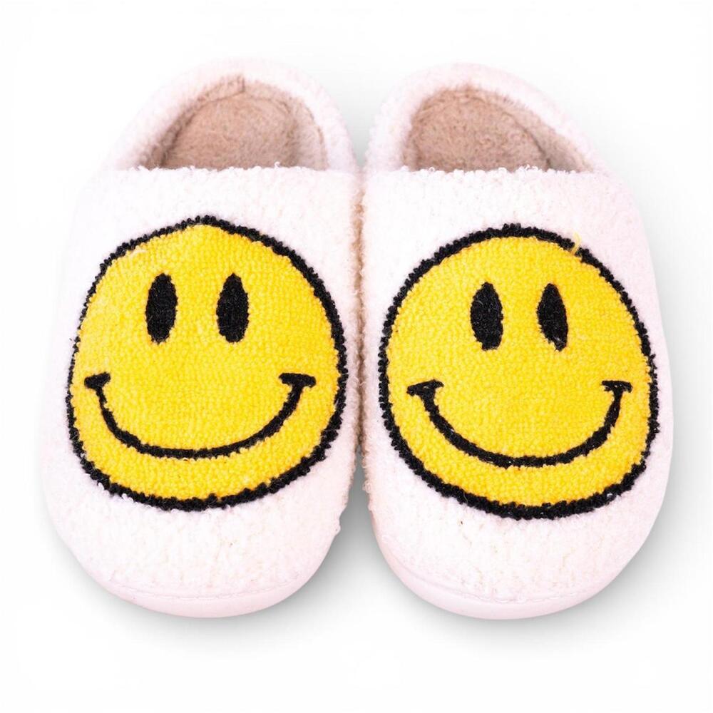 Yellow smiley face slippers